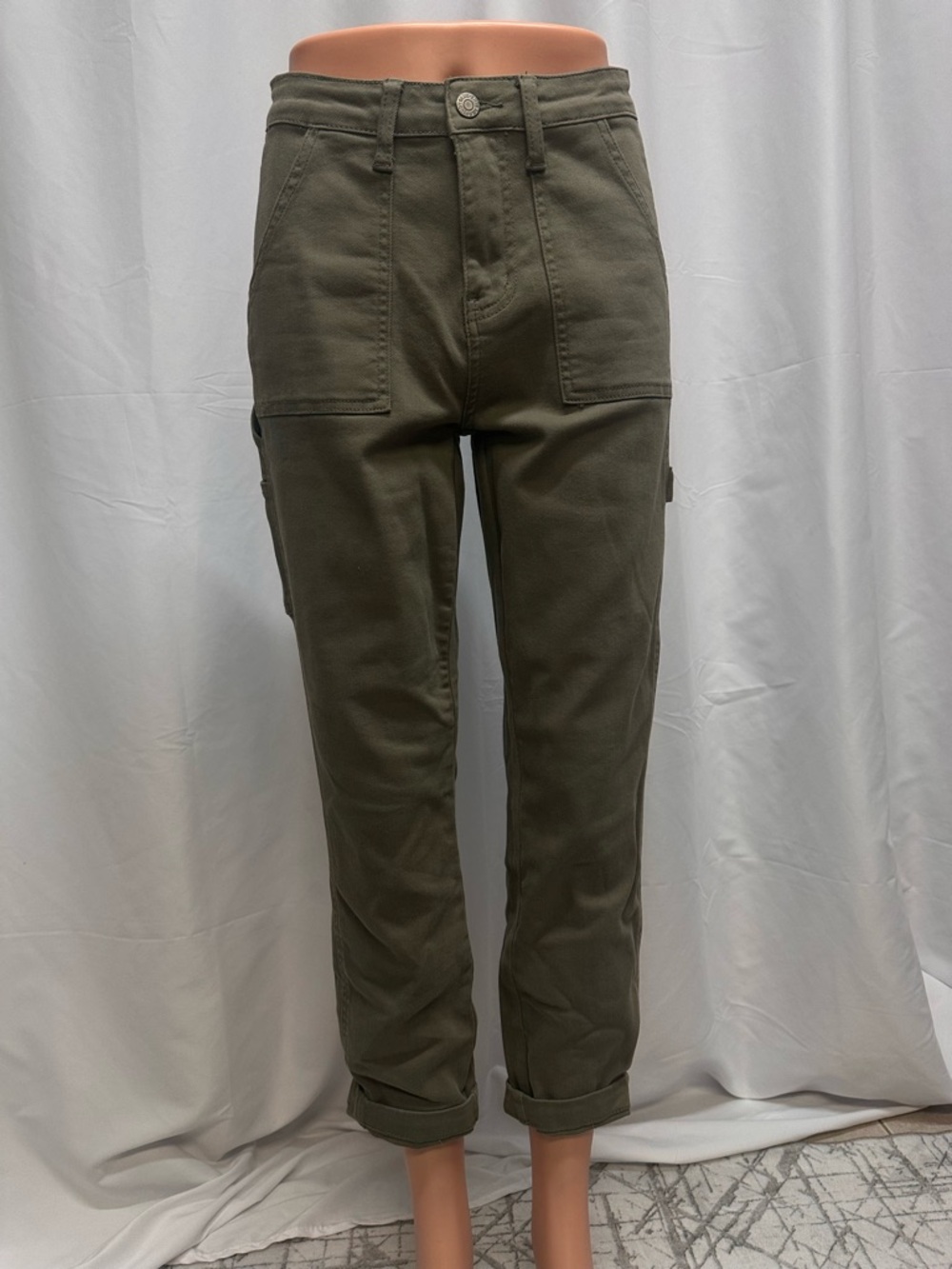 Judy Blue Slim Olive Green Utility Pants